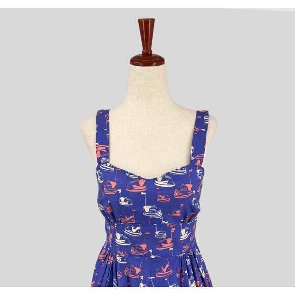 Bea & Dot by ModCloth Bumper Car Print Sundress Purple Size Small - Picture 7 of 7